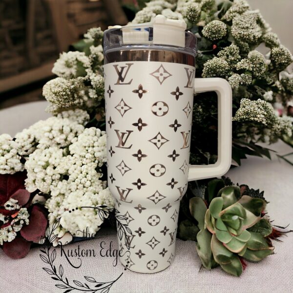 Designer Bag Design Laser Engraved Tumbler