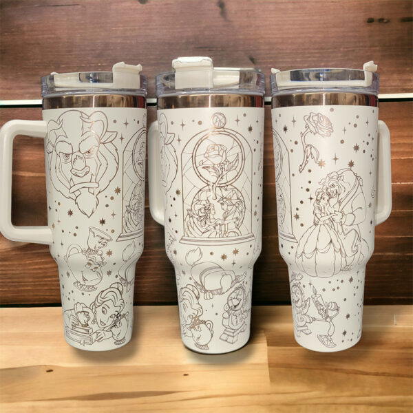 Beauty and the Beast Laser Engraved Tumbler - Image 3