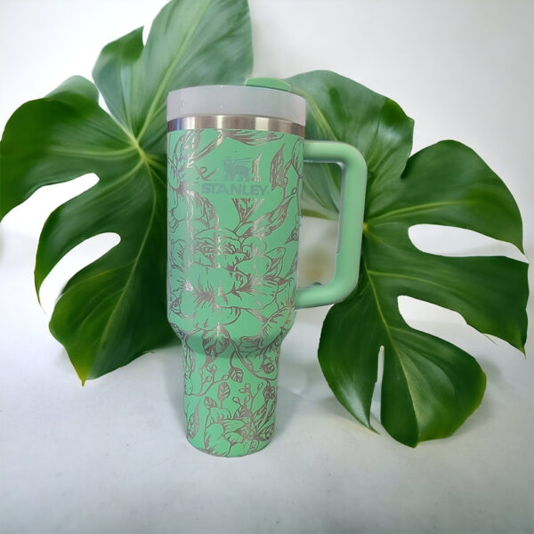 Peony Flower Laser Engraved Tumbler