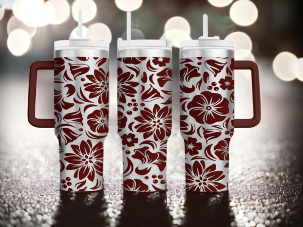 Flower Full Wrap Laser Engraved Custom Tumbler