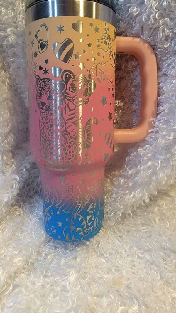 Lisa Frank Laser Engraved Custom Tumbler - Image 2