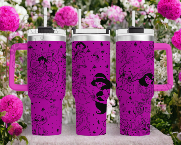 Disney Princess Laser Engraved Custom Tumbler - Image 2