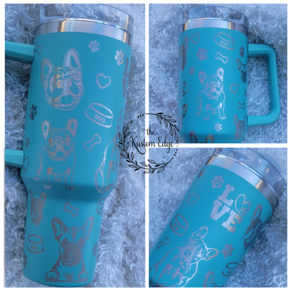 Frenchie Lover Laser Engraved Stainless Steel Tumbler - Image 2