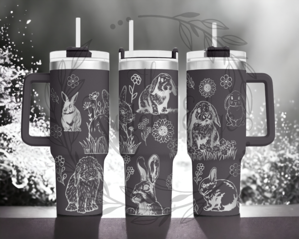 Bunny Laser Engraved Stainless Steel Tumbler