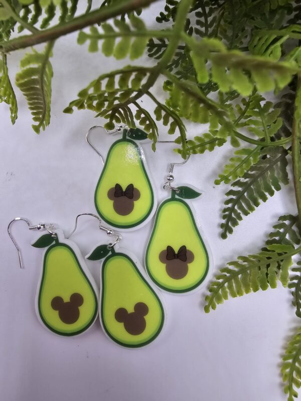 Avocado Mickey or Minnie Drop Earrings - Image 3