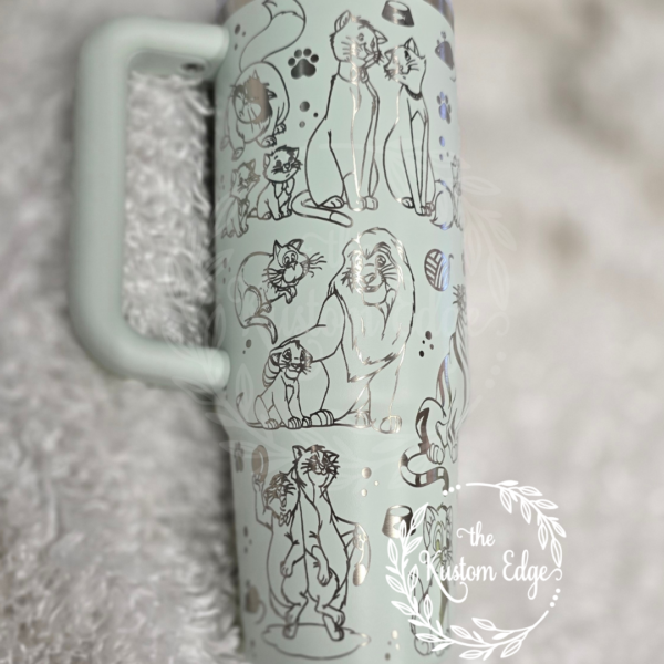 Disney Cat Lover Laser Engraved Stainless Steel Tumbler - Image 3