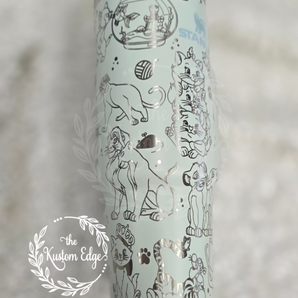 Disney Cat Lover Laser Engraved Stainless Steel Tumbler - Image 5