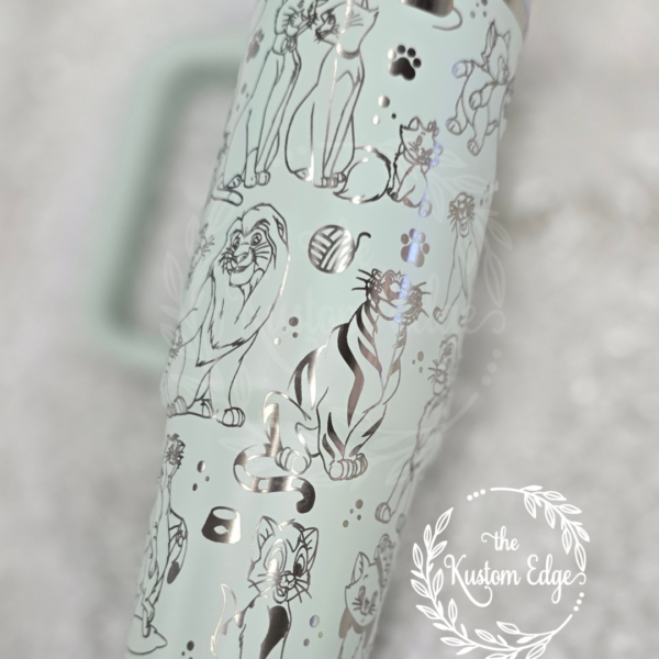 Disney Cat Lover Laser Engraved Stainless Steel Tumbler - Image 6