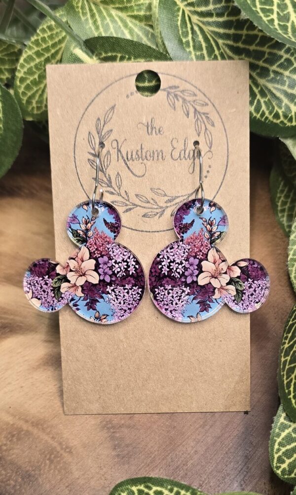 Hibiscus Flowers Mouse Dangle Earrings