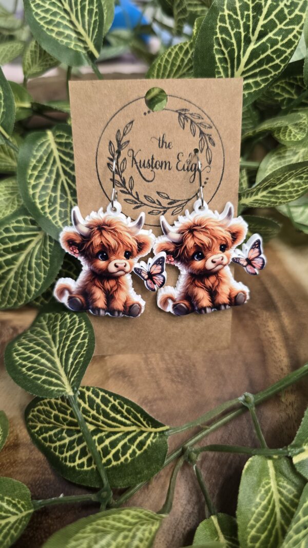 Highland Cow Acrylic Earrings