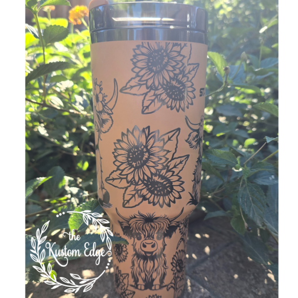 Highland Cow Laser Engraved Stainless Steel Tumbler - Image 4