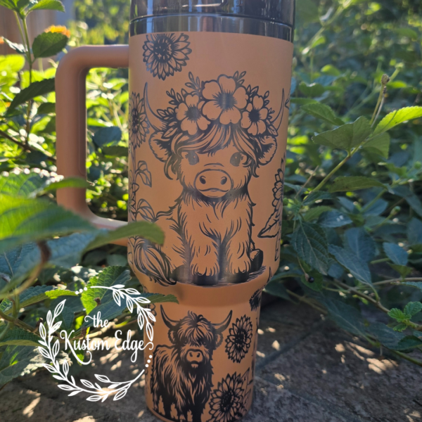 Highland Cow Laser Engraved Stainless Steel Tumbler