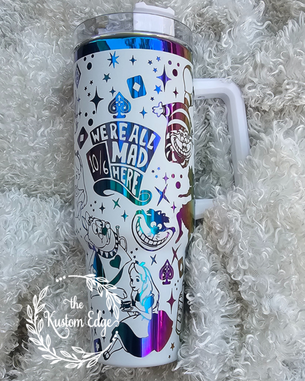 Alice In Wonderland Laser Engraved Stainless Steel Tumbler