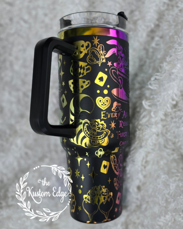 Alice In Wonderland Laser Engraved Stainless Steel Tumbler - Image 4