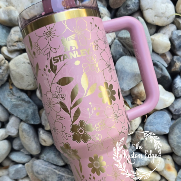 Flower Blossom Laser Engraved Stainless Steel Tumbler - Image 6