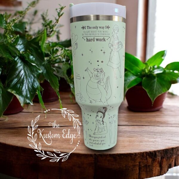 Princess and the Frog Laser Engraved Stainless Steel Tumbler - Image 6