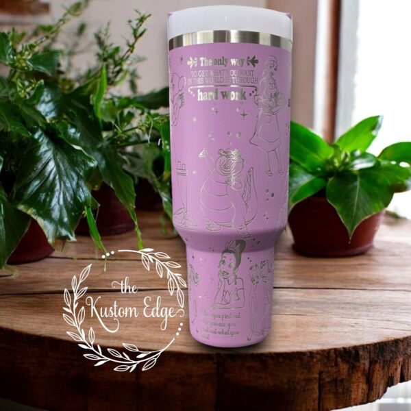 Princess and the Frog Laser Engraved Stainless Steel Tumbler - Image 2