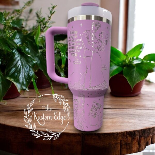 Princess and the Frog Laser Engraved Stainless Steel Tumbler - Image 3